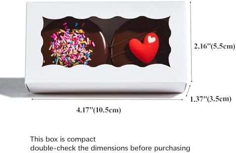 24PCS Elegant White Double Favor Boxes with Clear Window