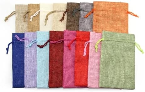 SOFXnng Cotton Linen Drawstring Gift Bags 50PCS 7x9cm 1