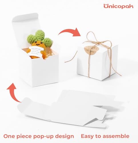 UnicoPak 20 Pack White 3x3x3 Gift Boxes with Lids