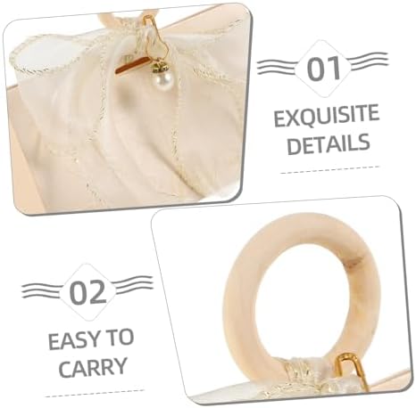 COLLBATH 10pcs Gold Ribbon Wedding Favor Boxes with Wood Handles