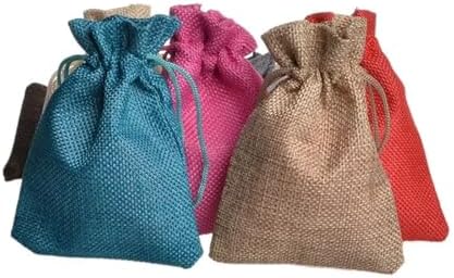 SOFXnng Cotton Linen Drawstring Gift Bags 50PCS 7x9cm 1