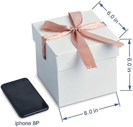 6x6x6 White Gift Boxes with Lids 12 Pcs