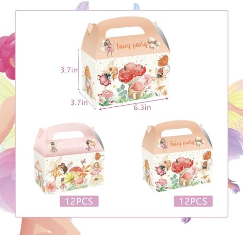 CIEOVO 24 Pack Fairy Birthday Treat Boxes