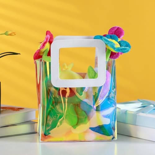 10 Pcs Reusable Holographic Gift Bags with Handle