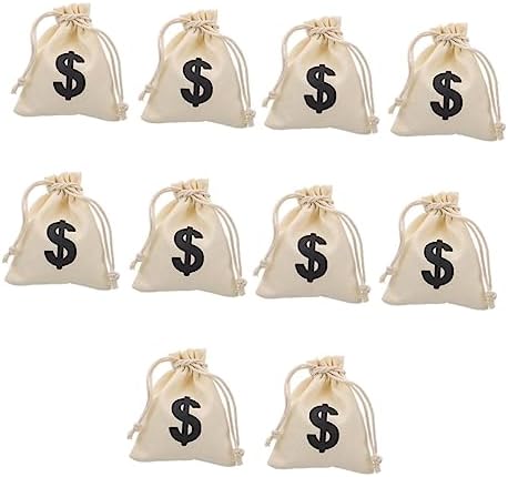 Holibanna 10 Pcs Canvas Drawstring Bags Set for Party Favors
