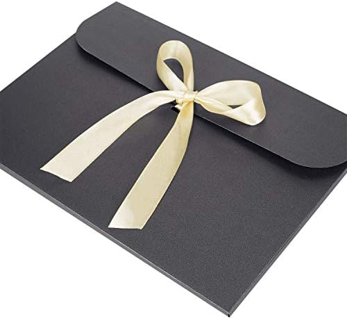 10PCS Gift Envelopes with Ribbon Bowknot Black