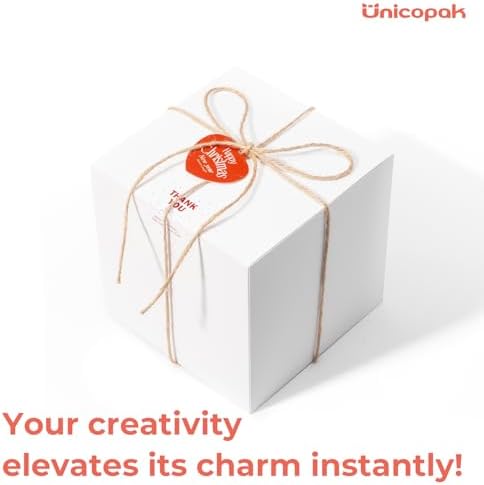 UnicoPak 10 Pack White 7x7x7 Gift Boxes
