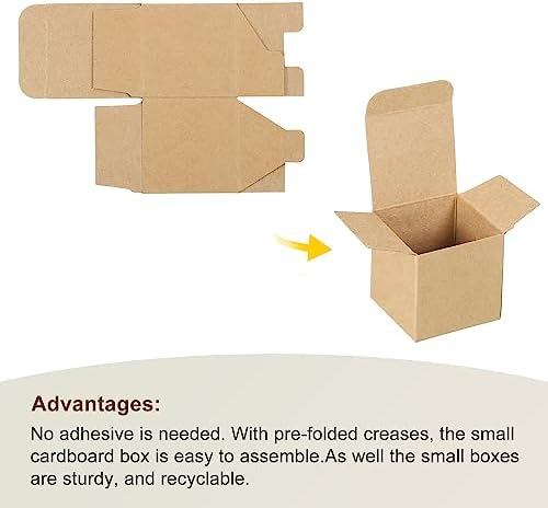 PATIKIL Brown Corrugated Gift Boxes 2x2x2 Inch Pack of 15