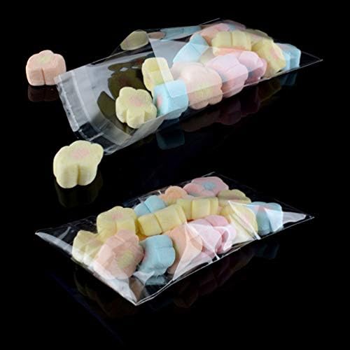 Funnyard 200 Pcs 3x5 Inch Clear Cellophane Bags with Adhesive Strip