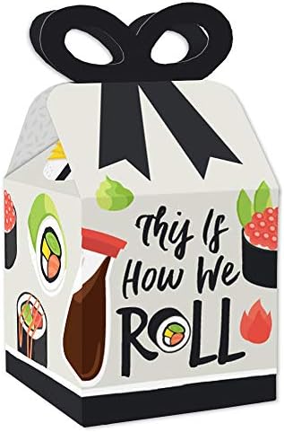 Big Dot of Happiness Lets Roll Sushi Bow Boxes Set of 12