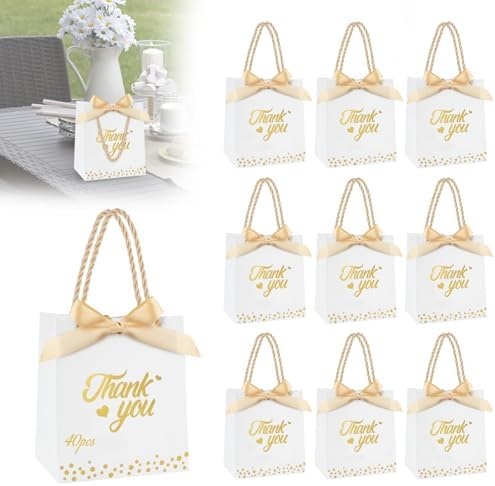 SHAIDOJIO 40-Pack Thank You Gift Bags with Handle