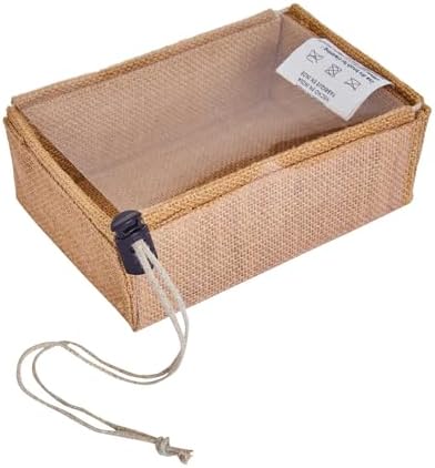 Jucobee 12 Pack Small Jute Gift Bags with Drawstring and PVC Window