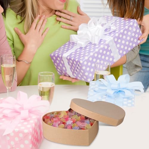 Ipetboom Heart Kraft Paper Box with Lids 65x49x2 Inch