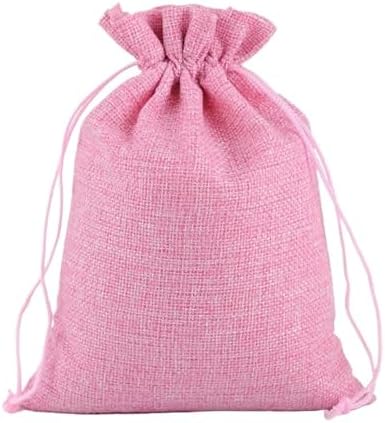 SOFXnng Cotton Linen Drawstring Gift Bags 50PCS 20X30CM