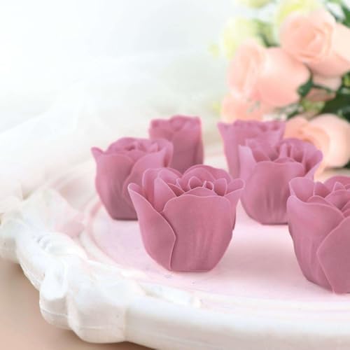 4 Pack Dusty Rose Scented Soap Roses with Gift Boxes and Ribbons