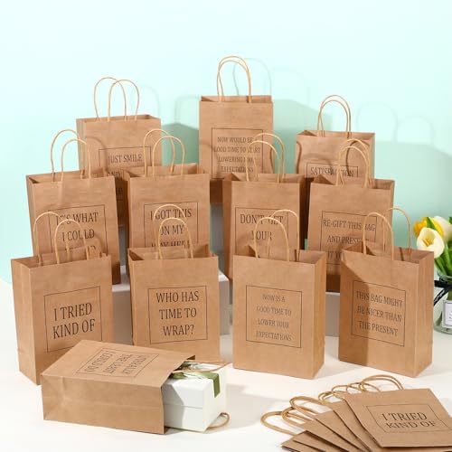 24 Pcs Funny Gag Gift Bags with Handles