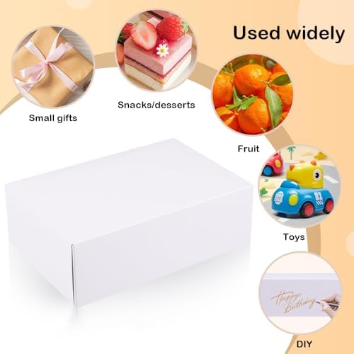 10 Pack White Gift Boxes 9x6x3 Inches Wedding Proposal Boxes
