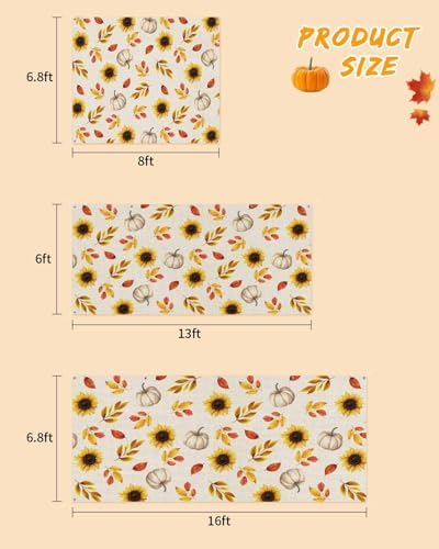 Fall Garage Door Banner 7x8ft Pumpkin Sunflower Leaf Decor