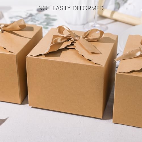 VGOODALL 10PCS Brown Gift Boxes with Ribbon