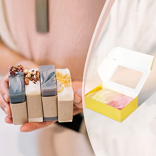 COTOPHER 30Pcs Mini Kraft Soap Boxes with Window