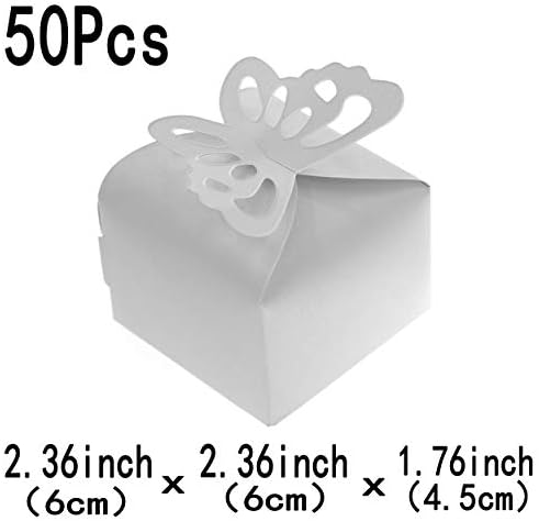 White Wedding Party Favors Candy Boxes - 50 Pieces