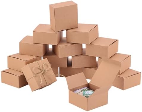 PH PandaHall 30pcs Foldable Square Candy Gift Boxes BurlyWood