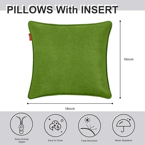 Pcinfuns 18x18 Inch Outdoor Throw Pillows 2 Pack