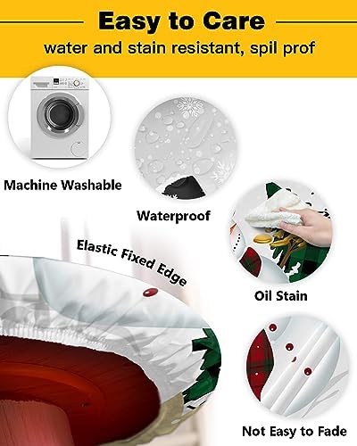 Christmas Round Waterproof Table Cover for Indoor Outdoor Use