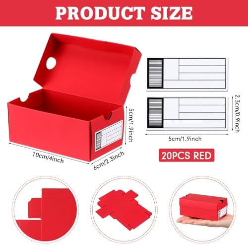 20 Piece Mini Shoe Gift Boxes for Party Favors Red