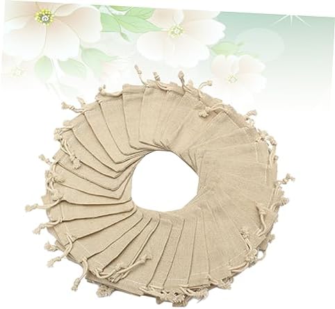 NIYANGLE 50pcs Burlap Drawstring Pouches for Jewelry Candy Party Favors