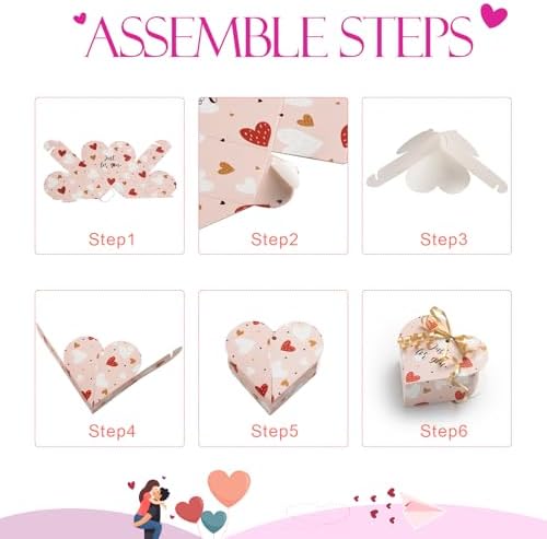 GINLEBO Valentines Day 24Pack Heart Shape Gift Boxes