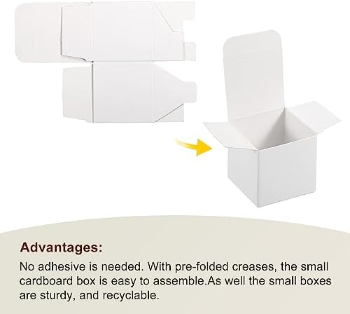 PATIKIL White Corrugated Gift Boxes 2x2x2 Inch Pack of 15