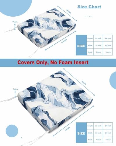 2 Pack Marble Waterproof Cushion Covers with Ties