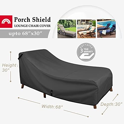 Porch Shield Chaise Lounge Cover 2 Pack - Black