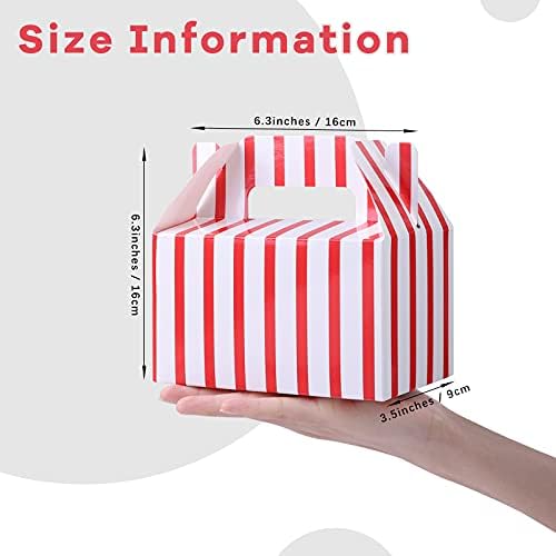 Elcoho 24 Pack Red White Circus Party Gift Boxes