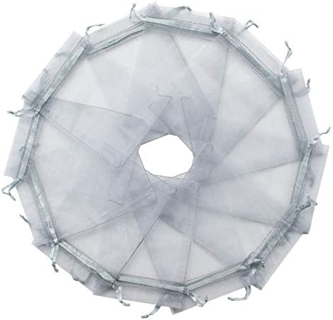 100 Pcs Grey Organza Gift Bags 4x5 Inch Drawstring