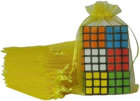 100 Pc Yellow Organza Gift Bags with Drawstring