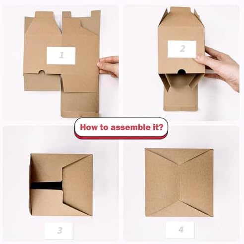 SHIPKEY 10 Pcs Kraft Gift Boxes with Lids
