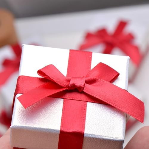 Pearl Miner Small Gift Boxes with Red Bow 12 Pack