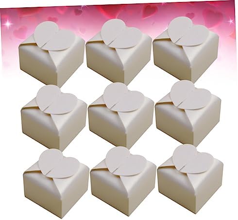 Homoyoyo 50pcs Heart Shaped Paper Candy Boxes for Wedding Birthday Parties