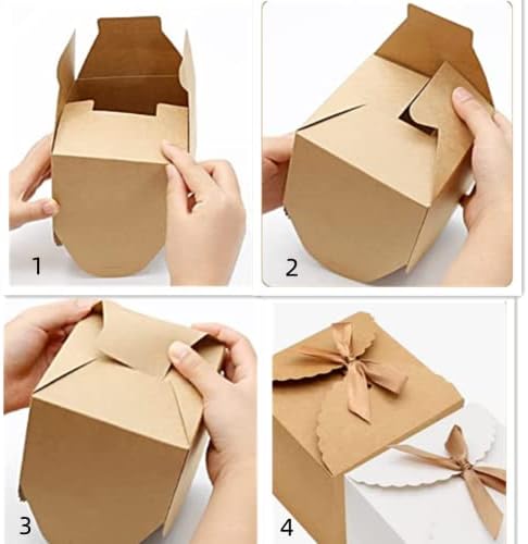 KUPOO Brown Gift Boxes 20PCS Small Kraft Gift Box with Lid