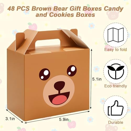 FYSUIMU 48Pcs Bear Treat Box with Handle