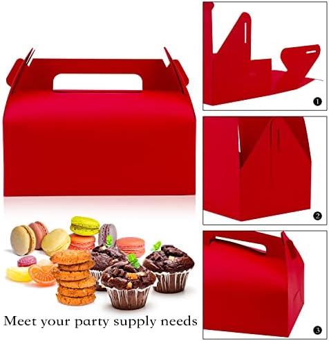 Lainrrew 30 Pcs Gable Candy Treat Boxes Red