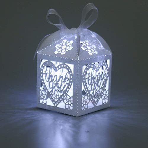 COTOPHER 60pcs Laser Cut Thank You Gift Boxes with Ribbons