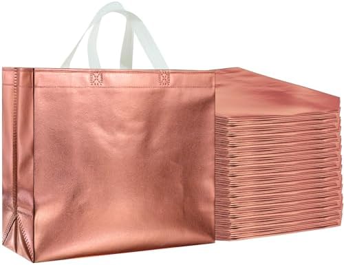 BLEWINDZ 60Pcs Reusable Gift Bags Rose Gold