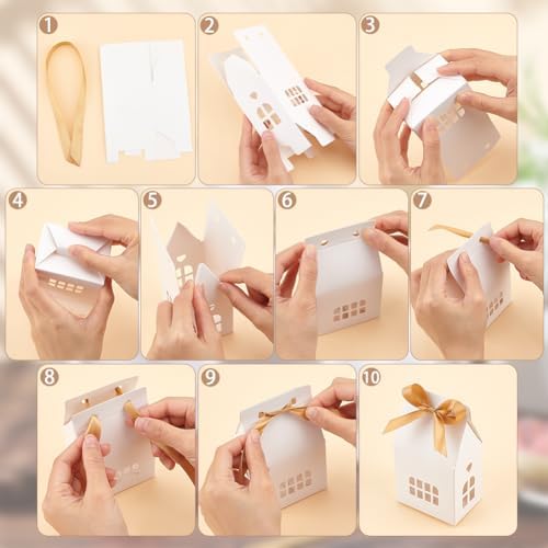 Nbeads 24 Pcs House Shaped Gift Boxes for Wedding