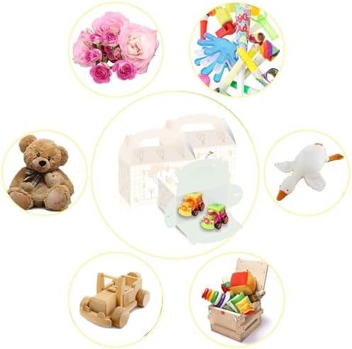Silly Goose Themed 12 Piece Beige Gingham Party Boxes