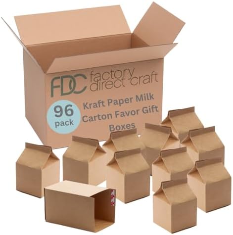 Factory Direct Craft 96 Pack Kraft Paper Party Favor Boxes