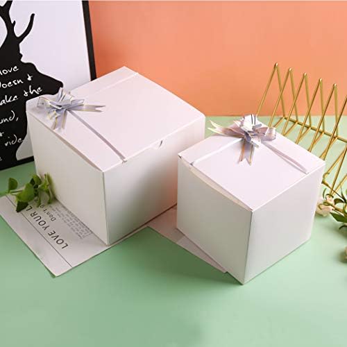 SHIPKEY 100PCS White Cardboard Gift Boxes with Lids