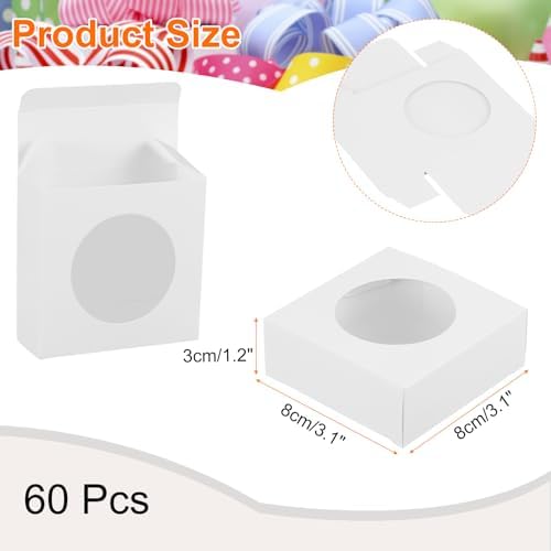 Uxcell 60Pcs Kraft Soap Boxes with Clear Window